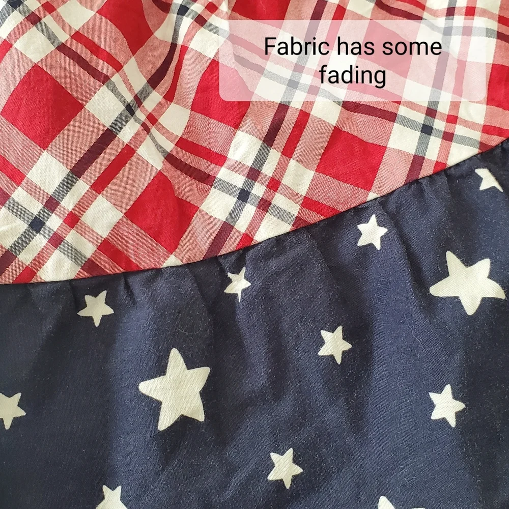 Gymboree Girls Red White Blue Plaid Stars Cotton Fit & Flare Skirt 4 Patriotic